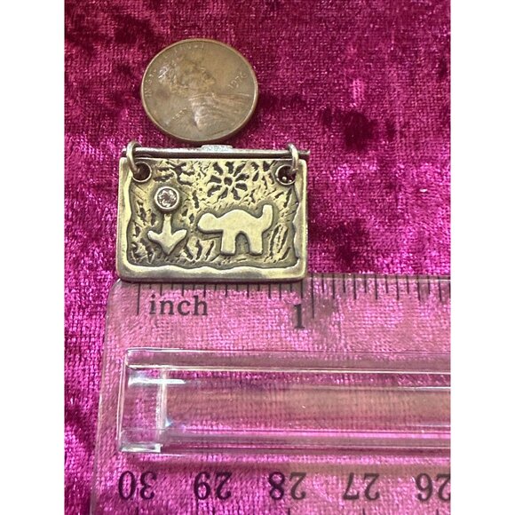 Handcrafted Mexican Vintage Sterling Dangle Animal Sun & Nature Design Pin - Picture 3 of 4